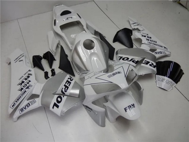 Argent Blanc Noir Repsol Carénage Moto CBR 600 RR 03-04 Argent Blanc Noir Repsol Carénage Moto CBR 600 RR 03-04