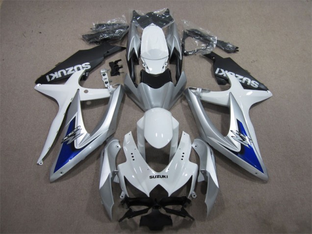 Argent Bleu Blanc Carénage Moto GSXR 600 K8 08-10 Argent Bleu Blanc Carénage Moto GSXR 600 K8 08-10