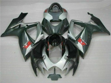 Argent Noir Carénage Moto GSXR 600 / 750 K6 06-07