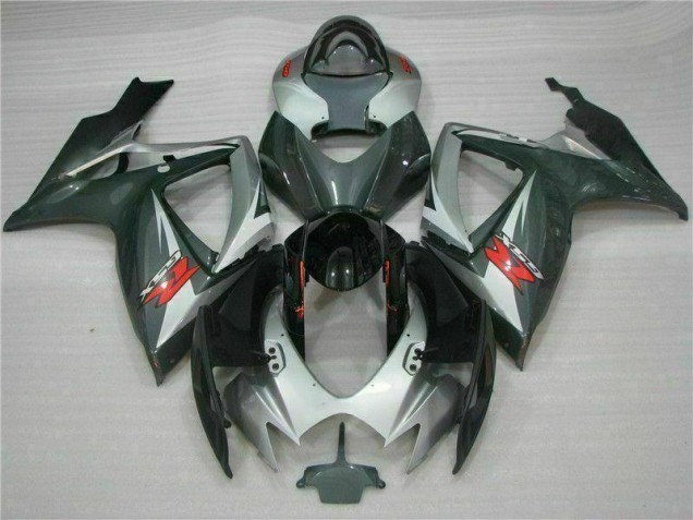 Argent Noir Carénage Moto GSXR 600 / 750 K6 06-07 Argent Noir Carénage Moto GSXR 600 / 750 K6 06-07