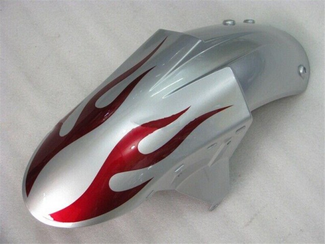 Argent Rouge Flamme Carénage Moto ZX6R 05-06 Argent Rouge Flamme Carénage Moto ZX6R 05-06