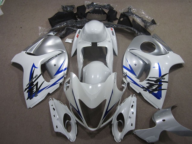 Blanc Argent Bleu Carénage Moto GSXR 1300 Hayabusa 08-19 Blanc Argent Bleu Carénage Moto GSXR 1300 Hayabusa 08-19