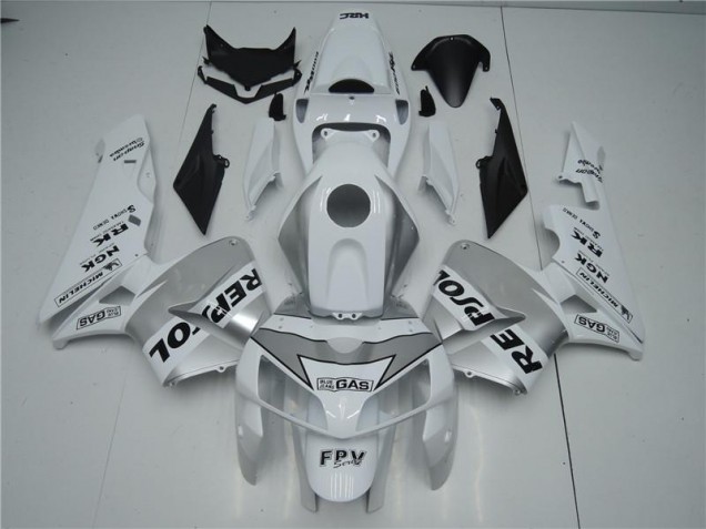 Blanc Argent Noir Repsol Carénage Moto CBR 600 RR 05-06 Blanc Argent Noir Repsol Carénage Moto CBR 600 RR 05-06