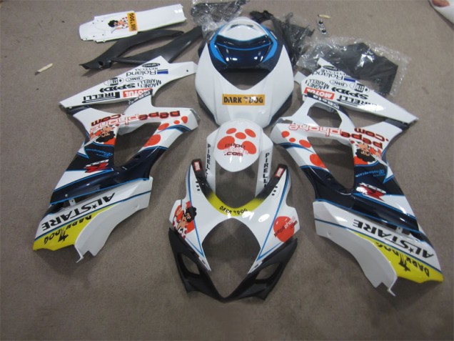 Blanc Bleu Dark Dog Carénage Moto GSXR 1000 K7 07-08