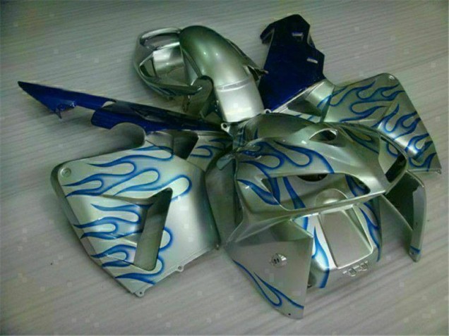 Blanc Bleu Flamme Carénage Moto CBR 600 RR 05-06