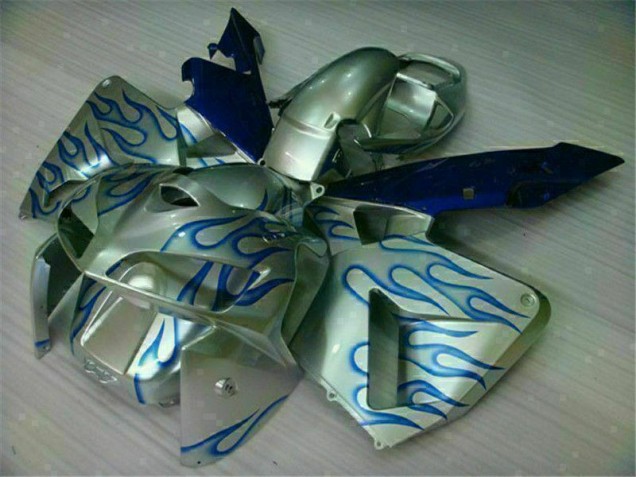 Blanc Bleu Flamme Carénage Moto CBR 600 RR 05-06