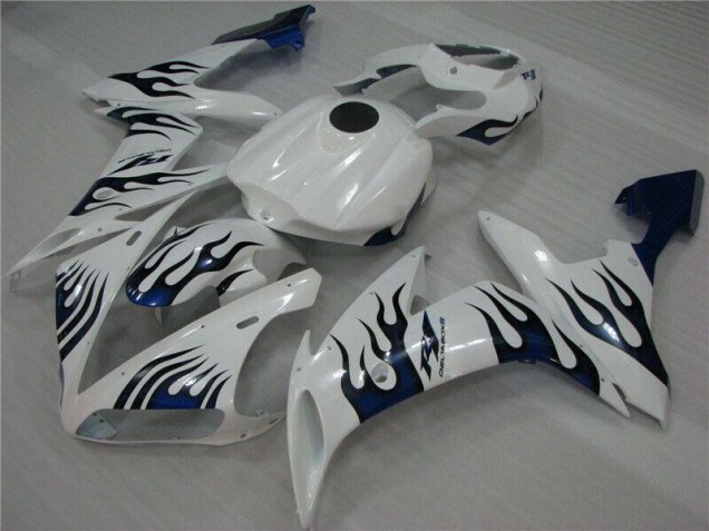 Blanc Bleu Flamme Carénage Moto R1 04-06
