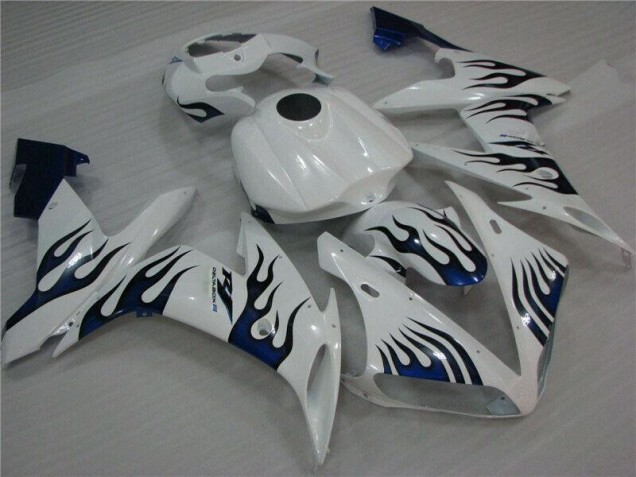 Blanc Bleu Flamme Carénage Moto R1 04-06