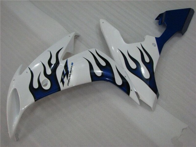 Blanc Bleu Flamme Carénage Moto R1 04-06