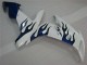Blanc Bleu Flamme Carénage Moto R1 04-06