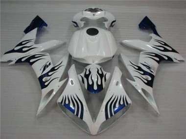Blanc Bleu Flamme Carénage Moto R1 04-06