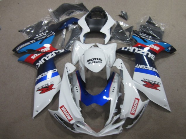 Blanc Bleu Motul Carénage Moto GSXR 600 K11 11-24 Blanc Bleu Motul Carénage Moto GSXR 600 K11 11-24