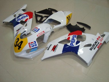 Blanc Bleu Pepsi 34 Carénage Moto GSXR 750 K4 04-05