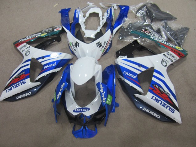 Blanc Bleu Samsung Carénage Moto GSXR 1000 K9 09-16 Blanc Bleu Samsung Carénage Moto GSXR 1000 K9 09-16