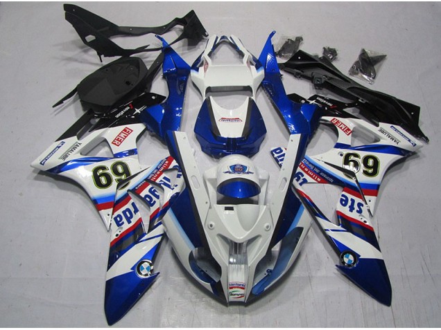 Blanc Bleu Sterilgarda 69 Carénage Moto S1000RR 09-14 Blanc Bleu Sterilgarda 69 Carénage Moto S1000RR 09-14