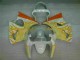 Blanc Jaune Flamme Carénage Moto ZX6R 00-02