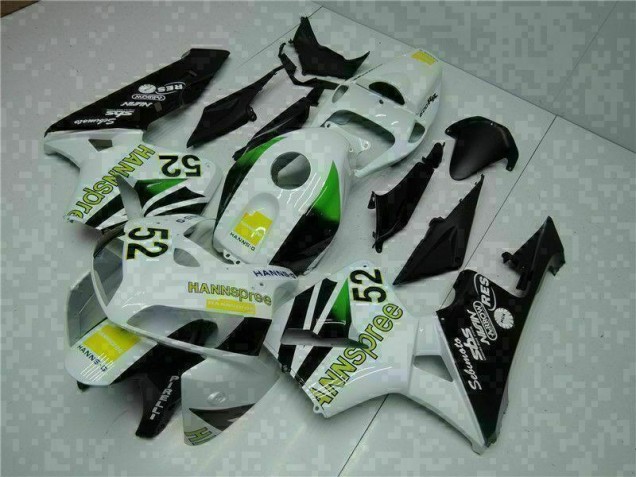 Blanc Jaune Vert 52 Carénage Moto CBR 600 RR 05-06 Blanc Jaune Vert 52 Carénage Moto CBR 600 RR 05-06