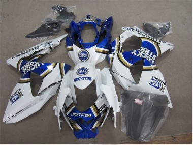 Blanc Lucky Strike Bleu Motul Carénage Moto GSXR 1000 K9 09-16