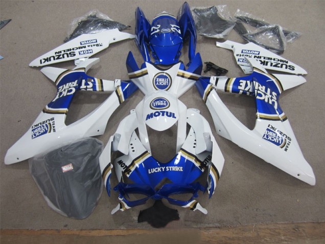 Blanc Lucky Strike Bleu Motul Carénage Moto GSXR 600 K8 08-10