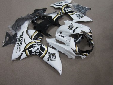 Blanc Lucky Strike Noir Motul Carénage Moto GSXR 750 K11 11-24