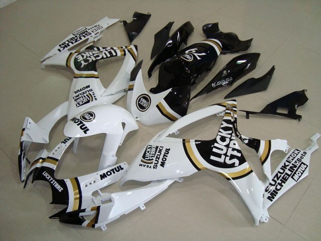 Blanc Lucky Strike Noir Motul Carénage Moto GSXR 750 K6 06-07 Blanc Lucky Strike Noir Motul Carénage Moto GSXR 750 K6 06-07