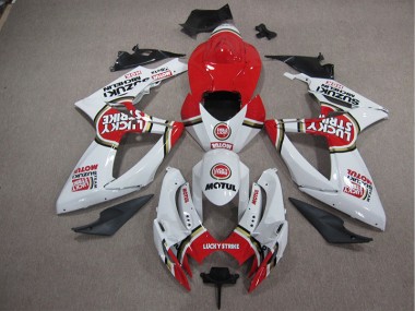 Blanc Lucky Strike Rouge Motul Carénage Moto GSXR 1000 K5 05-06