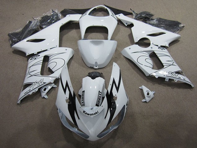Blanc Ninja 636 Carénage Moto ZX6R 05-06 Blanc Ninja 636 Carénage Moto ZX6R 05-06