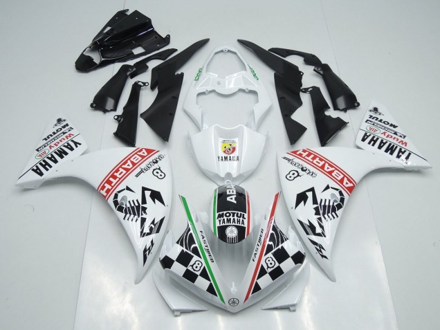 Blanc Noir Abrath Carénage Moto R1 12-14