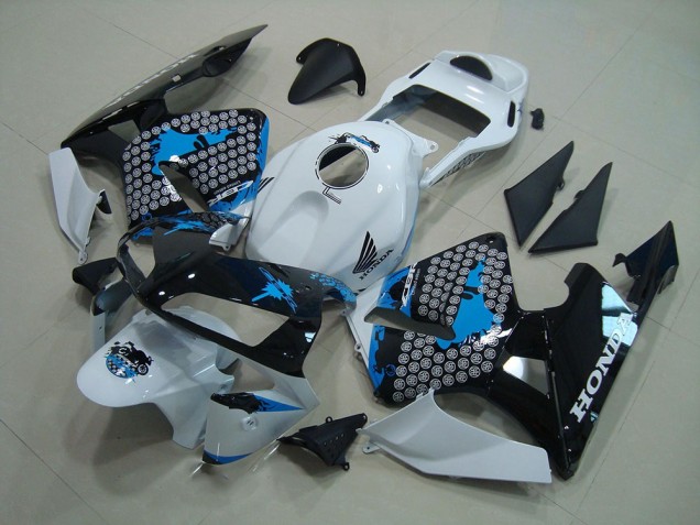 Blanc Noir Bleu Carénage Moto CBR 600 RR 03-04 Blanc Noir Bleu Carénage Moto CBR 600 RR 03-04