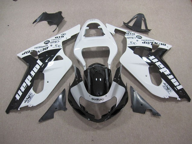 Blanc Noir Carénage Moto GSXR 600 K1 K2 K3 01-03 Blanc Noir Carénage Moto GSXR 600 K1 K2 K3 01-03