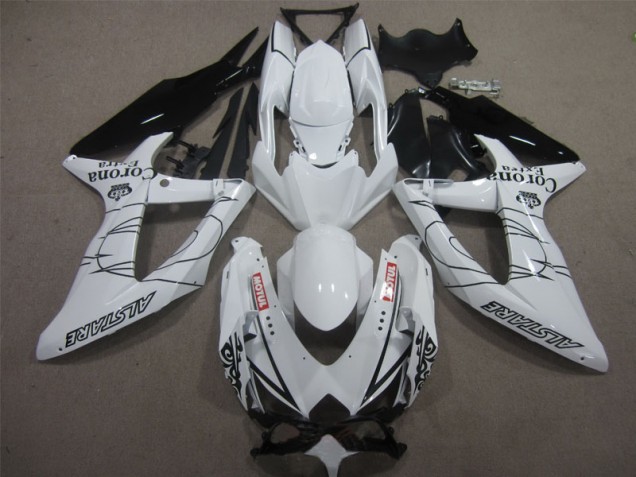 Blanc Noir Corona Extra Motul Carénage Moto GSXR 600 K8 08-10 Blanc Noir Corona Extra Motul Carénage Moto GSXR 600 K8 08-10