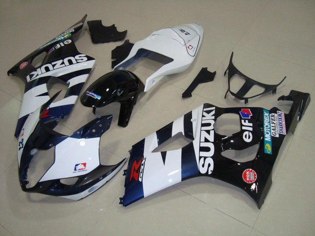 Blanc Noir Elf Carénage Moto GSXR 1000 K3 03-04 Blanc Noir Elf Carénage Moto GSXR 1000 K3 03-04