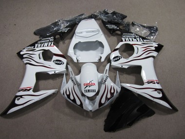 Blanc Noir Flamme Requin Carénage Moto R6 03-05
