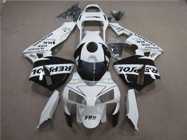 Blanc Noir Repsol Carénage Moto CBR 600 RR 05-06 Blanc Noir Repsol Carénage Moto CBR 600 RR 05-06