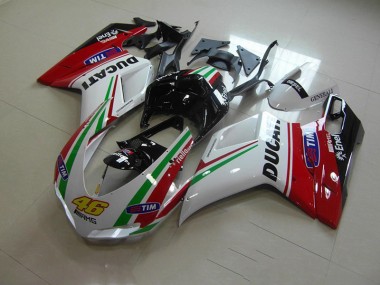 Blanc Rouge 46 Carénage Moto Ducati 1098 07-14