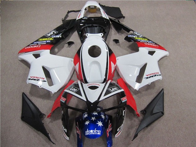 Blanc Rouge Bleu Lee Carénage Moto CBR 600 RR 05-06 Blanc Rouge Bleu Lee Carénage Moto CBR 600 RR 05-06