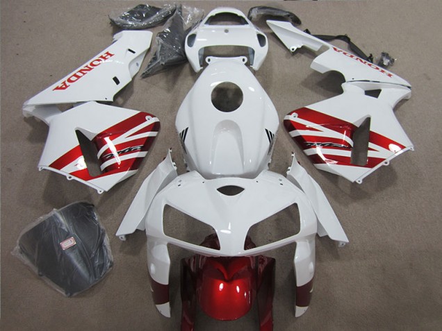 Blanc Rouge Carénage Moto CBR 600 RR 05-06 Blanc Rouge Carénage Moto CBR 600 RR 05-06