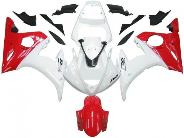 Blanc Rouge Carénage Moto R6 03-05