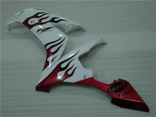 Blanc Rouge Flamme Carénage Moto R1 04-06