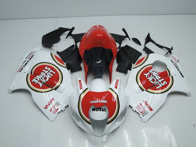 Blanc Rouge Lucky Strike Motul Carénage Moto GSXR 1300 Hayabusa 96-07 Blanc Rouge Lucky Strike Motul Carénage Moto GSXR 1300 Hayabusa 96-07