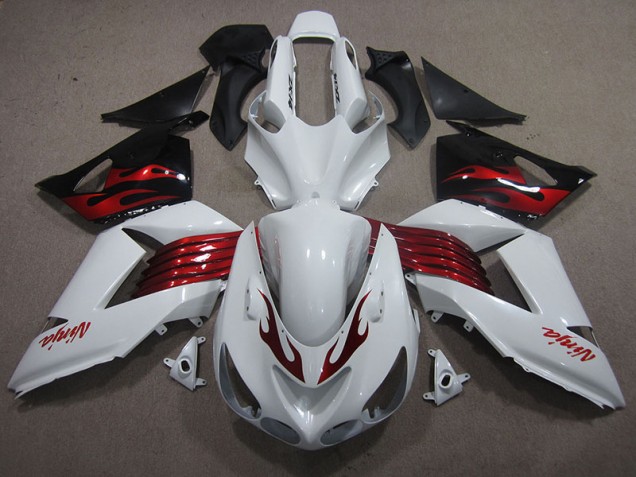 Blanc Rouge Ninja Carénage Moto ZX14R ZZR 1400 06-11