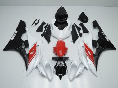 Blanc Rouge et Noir Mat Carénage Moto R6 06-07