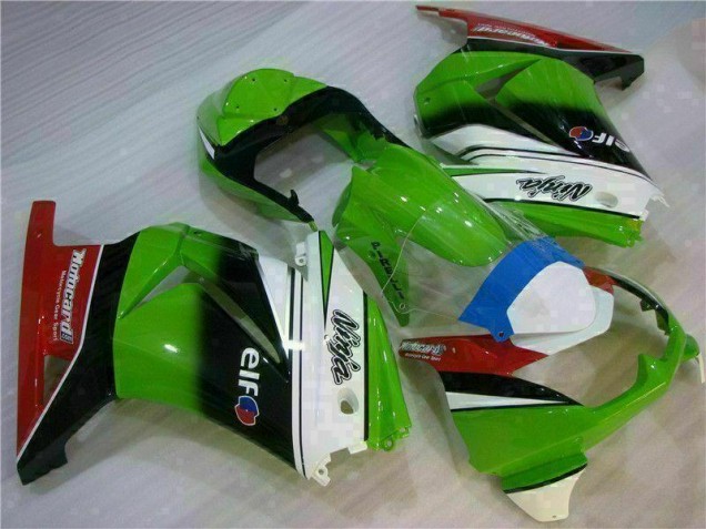 Blanc Vert Noir Ninja Carénage Moto EX250 08-12 Blanc Vert Noir Ninja Carénage Moto EX250 08-12