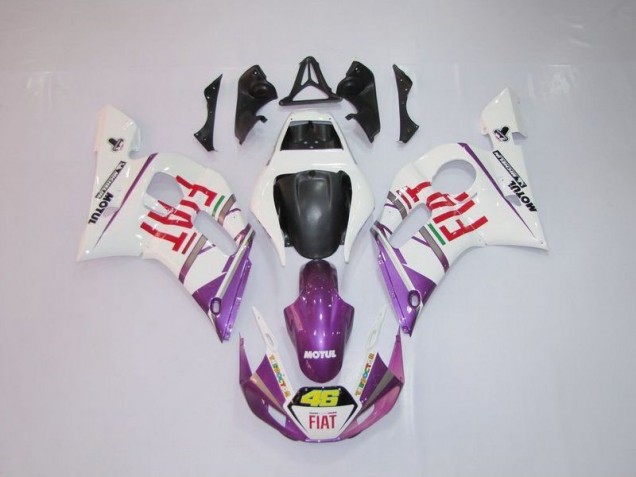 Blanc Violet Fiat 46 Carénage Moto R6 98-02 Blanc Violet Fiat 46 Carénage Moto R6 98-02