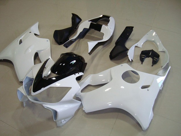 Blanc avec Noir Bande Carénage Moto CBR 600 F4i 01-03 Blanc avec Noir Bande Carénage Moto CBR 600 F4i 01-03