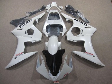 Blanc avec Noir Décalque Carénage Moto R6 03-05