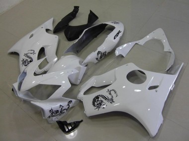 Blanc avec Noir Dragon Carénage Moto CBR 600 F4i 04-07