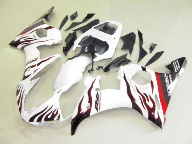Blanc et Flamme Carénage Moto R6 03-05
