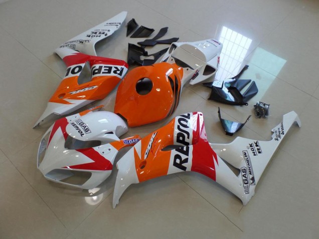 Blanc et Orange Repsol Carénage Moto CBR 1000 RR 06-07 Blanc et Orange Repsol Carénage Moto CBR 1000 RR 06-07