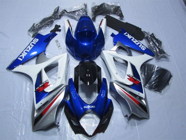 Bleu Blanc Carénages Moto GSXR 1000 K7 07-08 Bleu Blanc Carénages Moto GSXR 1000 K7 07-08